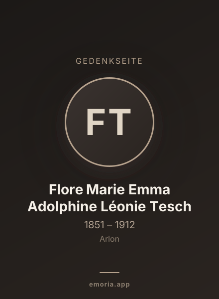 Gedenkportrait von Flore Marie Emma Adolphine Léonie Tesch