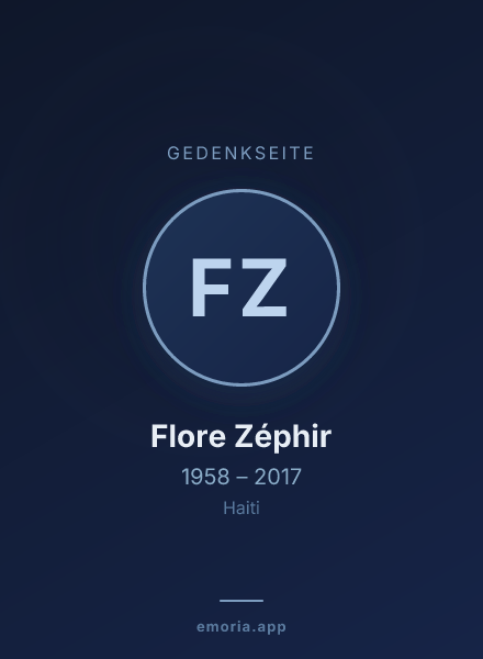 Gedenkportrait von Flore Zéphir