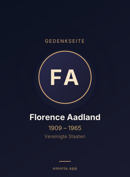 Gedenkportrait von Florence Aadland
