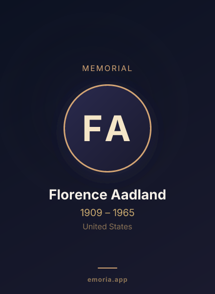 Memorial portrait of Florence Aadland