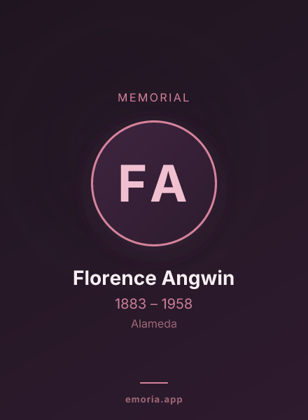 Memorial portrait of Florence Angwin