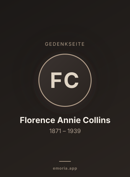 Gedenkportrait von Florence Annie Collins