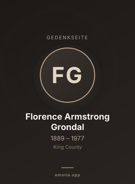 Gedenkportrait von Florence Armstrong Grondal
