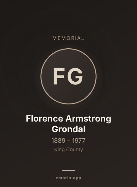 Memorial portrait of Florence Armstrong Grondal