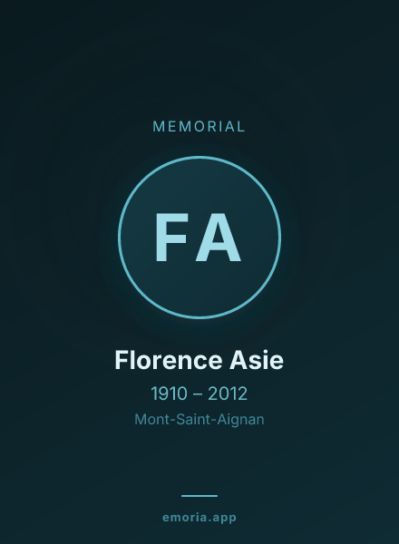 Memorial portrait of Florence Asie