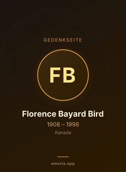 Gedenkportrait von Florence Bayard Bird