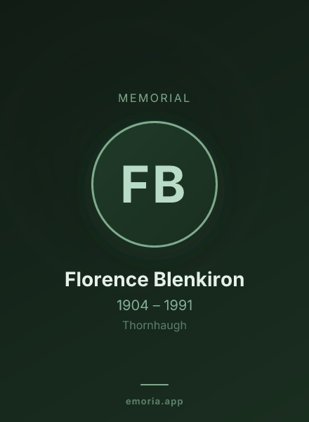 Memorial portrait of Florence Blenkiron