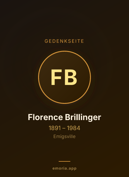 Gedenkportrait von Florence Brillinger