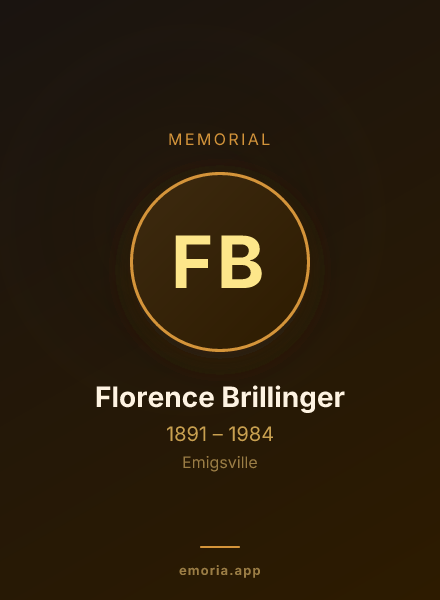 Memorial portrait of Florence Brillinger