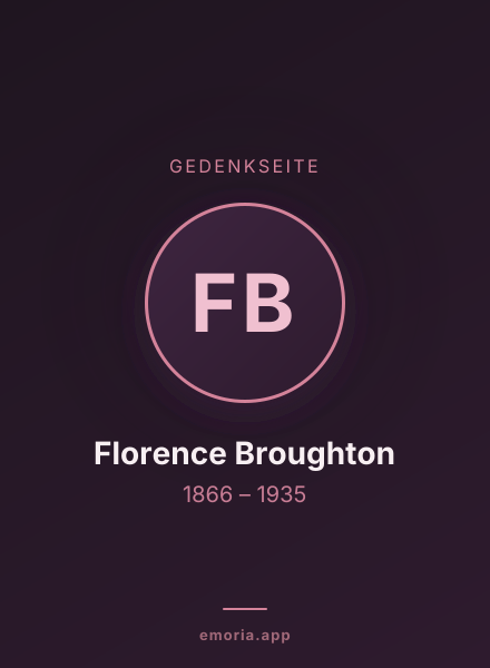 Gedenkportrait von Florence Broughton