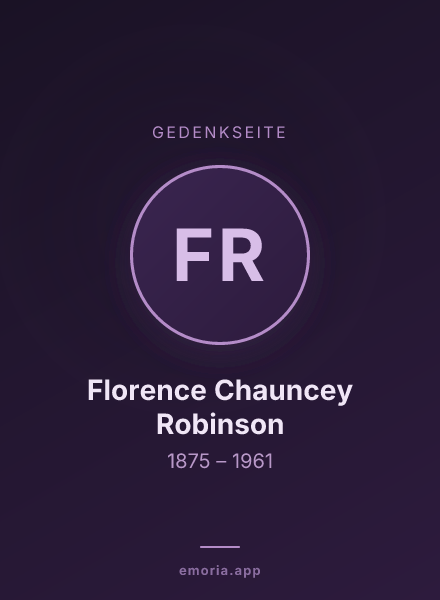 Gedenkportrait von Florence Chauncey Robinson
