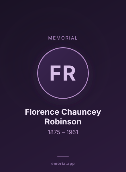 Memorial portrait of Florence Chauncey Robinson