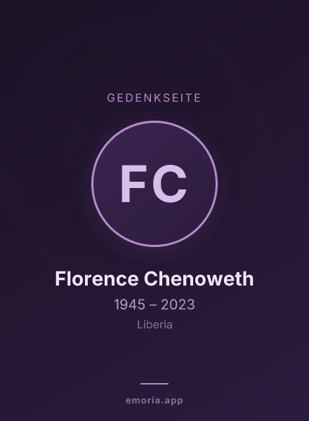 Gedenkportrait von Florence Chenoweth