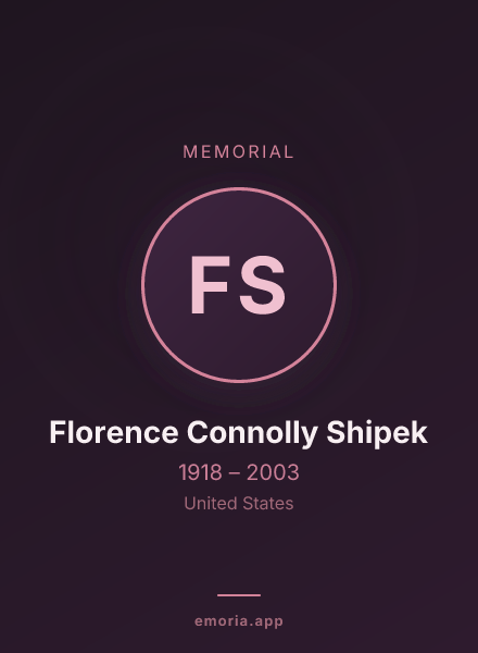Memorial portrait of Florence Connolly Shipek