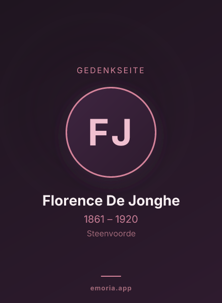 Gedenkportrait von Florence De Jonghe