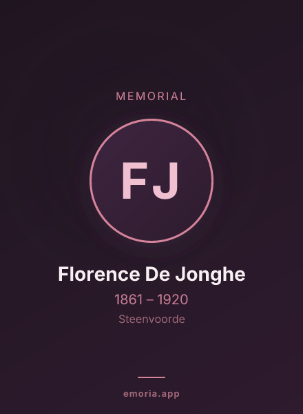 Memorial portrait of Florence De Jonghe