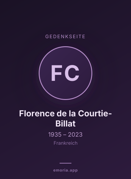 Gedenkportrait von Florence de la Courtie-Billat