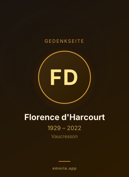 Gedenkportrait von Florence d'Harcourt