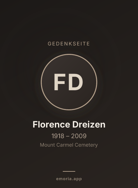 Gedenkportrait von Florence Dreizen