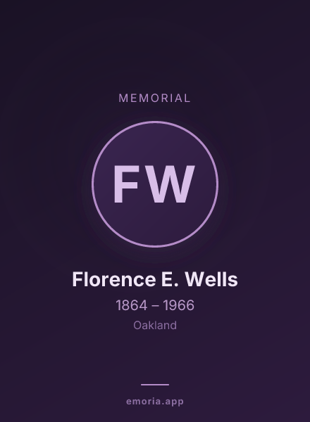 Memorial portrait of Florence E. Wells