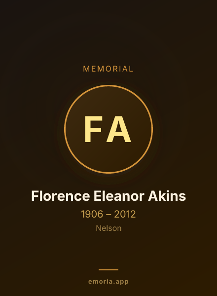 Memorial portrait of Florence Eleanor Akins