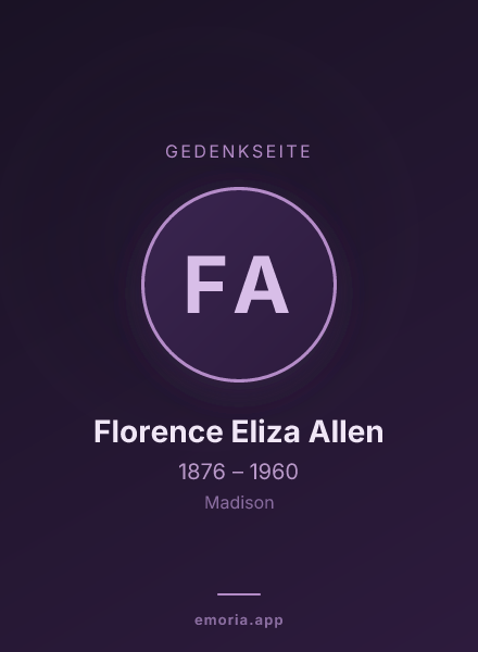 Gedenkportrait von Florence Eliza Allen