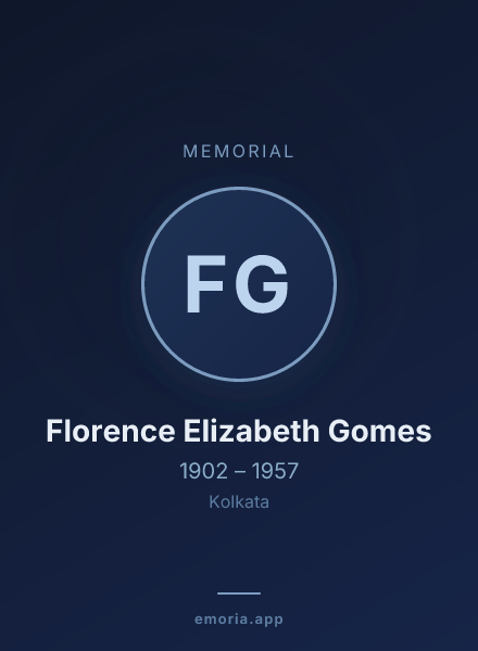 Memorial portrait of Florence Elizabeth Gomes