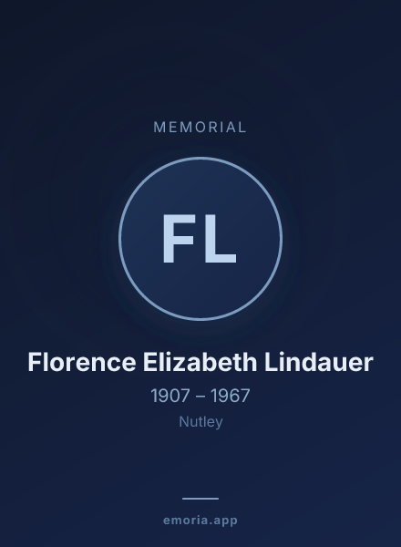 Memorial portrait of Florence Elizabeth Lindauer