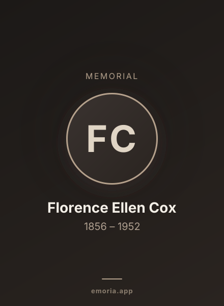 Memorial portrait of Florence Ellen Cox