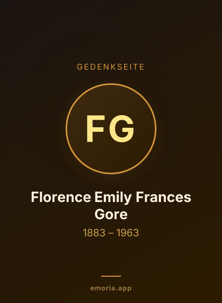 Gedenkportrait von Florence Emily Frances Gore