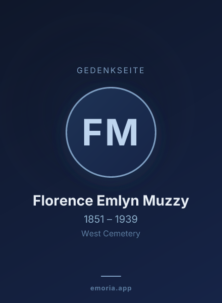 Gedenkportrait von Florence Emlyn Muzzy