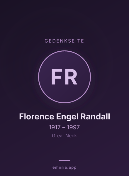 Gedenkportrait von Florence Engel Randall