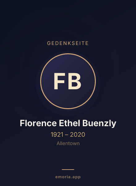 Gedenkportrait von Florence Ethel Buenzly