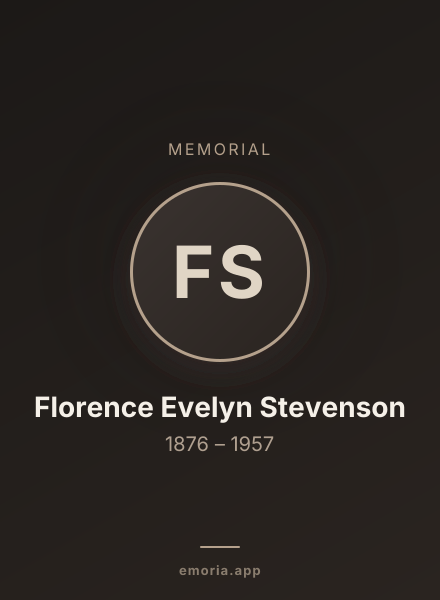 Memorial portrait of Florence Evelyn Stevenson