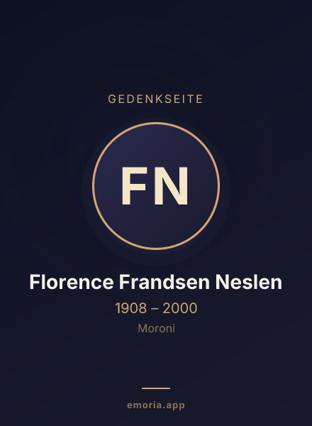 Gedenkportrait von Florence Frandsen Neslen
