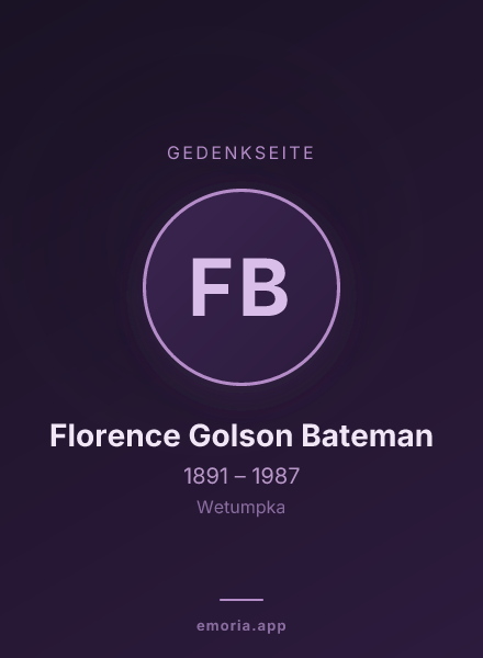 Gedenkportrait von Florence Golson Bateman