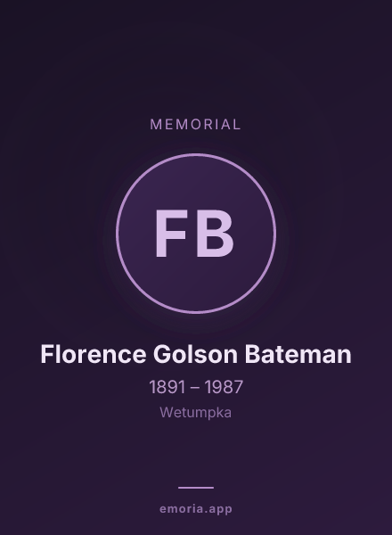 Memorial portrait of Florence Golson Bateman