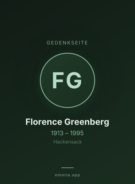 Gedenkportrait von Florence Greenberg