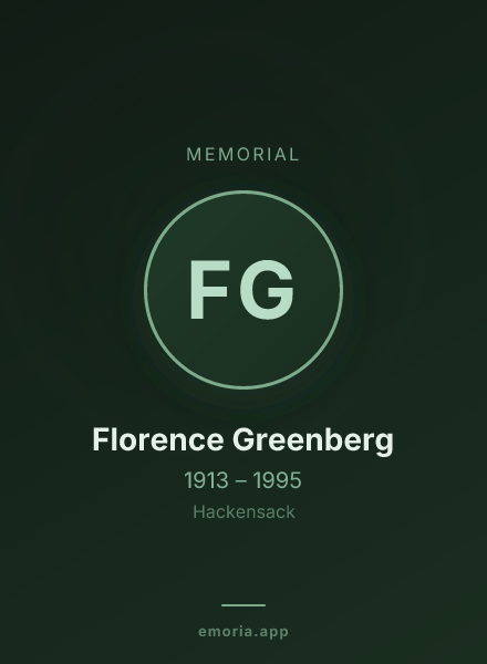 Memorial portrait of Florence Greenberg