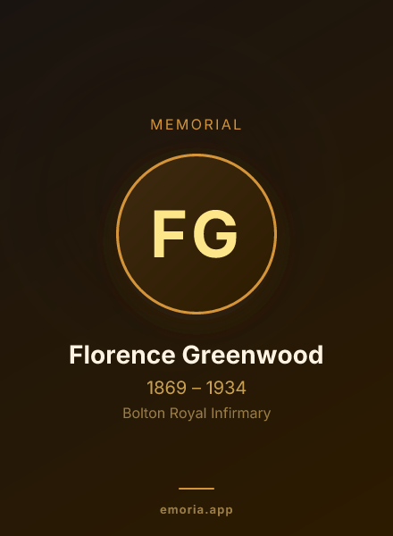 Memorial portrait of Florence Greenwood