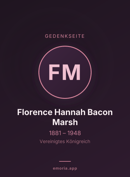 Gedenkportrait von Florence Hannah Bacon Marsh