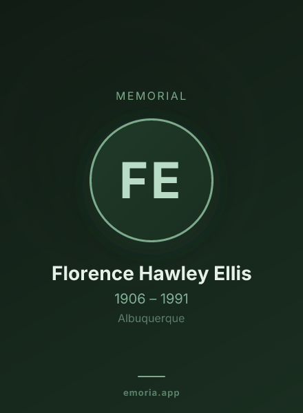 Memorial portrait of Florence Hawley Ellis
