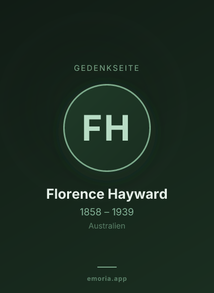 Gedenkportrait von Florence Hayward