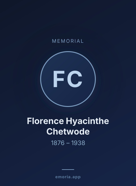 Memorial portrait of Florence Hyacinthe Chetwode