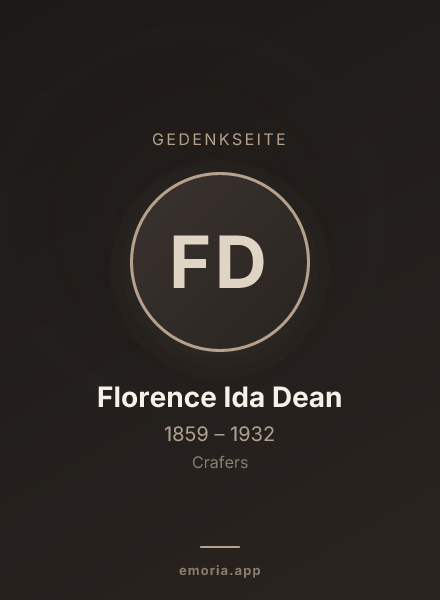 Gedenkportrait von Florence Ida Dean