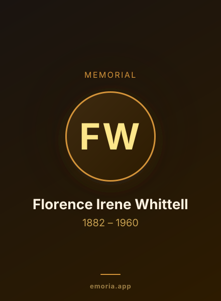 Memorial portrait of Florence Irene Whittell