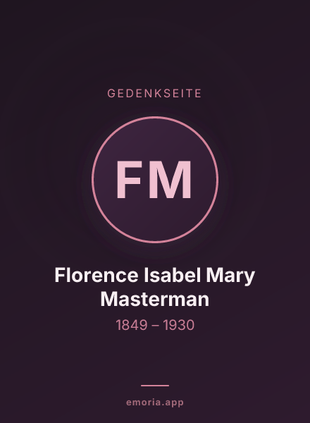 Gedenkportrait von Florence Isabel Mary Masterman