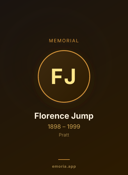 Memorial portrait of Florence Jump