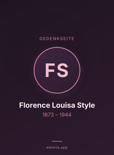 Gedenkportrait von Florence Louisa Style