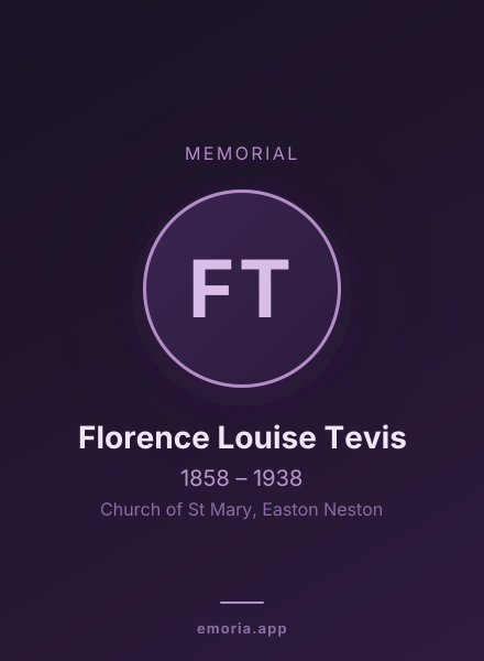 Memorial portrait of Florence Louise Tevis